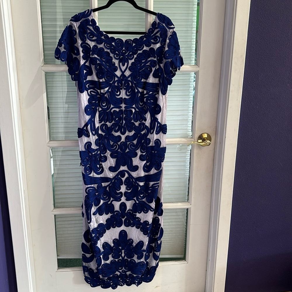 JS Collections. Size 16W blue and purple embroidered dress. Worn once.